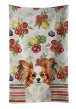 Load image into Gallery viewer, White with Red Papillon Vegetables Kitchen Towel