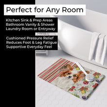 Load image into Gallery viewer, White with Red Papillon Vegetables Memory Foam Kitchen Mat