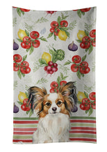 Load image into Gallery viewer, White with Sable Papillon Vegetables Kitchen Towel