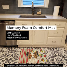Load image into Gallery viewer, White with Sable Papillon Vegetables Memory Foam Kitchen Mat