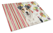 Load image into Gallery viewer, Parson Russell Terrier Vegetables Glass Cutting Board