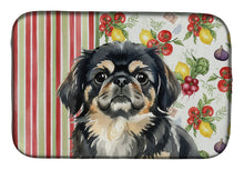 Load image into Gallery viewer, Black and Tan Pekingese Vegetables Dish Drying Mat