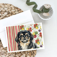 Load image into Gallery viewer, Black and Tan Pekingese Vegetables Greeting Cards Pack of 8