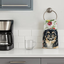 Load image into Gallery viewer, Black and Tan Pekingese Vegetables Kitchen Towel