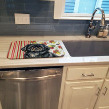 Load image into Gallery viewer, Black Pekingese Vegetables Dish Drying Mat