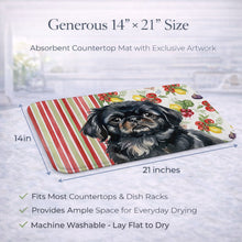 Load image into Gallery viewer, Black Pekingese Vegetables Dish Drying Mat