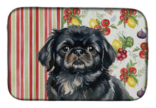 Load image into Gallery viewer, Black Pekingese Vegetables Dish Drying Mat