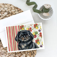 Load image into Gallery viewer, Black Pekingese Vegetables Greeting Cards Pack of 8
