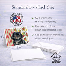Load image into Gallery viewer, Black Pekingese Vegetables Greeting Cards Pack of 8