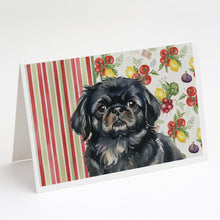 Load image into Gallery viewer, Black Pekingese Vegetables Greeting Cards Pack of 8