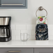 Load image into Gallery viewer, Black Pekingese Vegetables Kitchen Towel