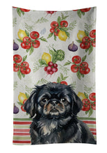 Load image into Gallery viewer, Black Pekingese Vegetables Kitchen Towel
