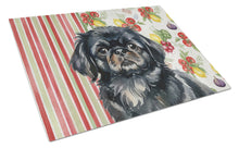 Load image into Gallery viewer, Black Pekingese Vegetables Glass Cutting Board