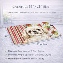 Load image into Gallery viewer, Cream Pekingese Vegetables Dish Drying Mat