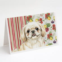 Load image into Gallery viewer, Cream Pekingese Vegetables Greeting Cards Pack of 8