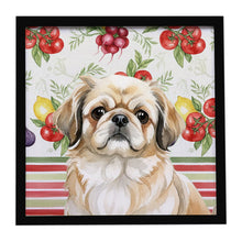 Load image into Gallery viewer, Fawn Pekingese Vegetables Framed Metal Print