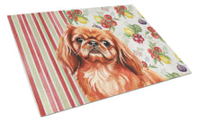Load image into Gallery viewer, Red Pekingese Vegetables Glass Cutting Board