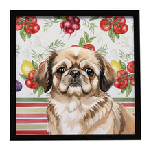 Load image into Gallery viewer, Sable Pekingese Vegetables Framed Metal Print