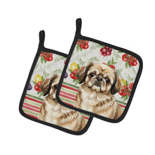 Load image into Gallery viewer, Sable Pekingese Vegetables Pair of Pot Holders