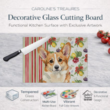Load image into Gallery viewer, Corgi Vegetables Glass Cutting Board