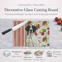 Load image into Gallery viewer, Black and White Pointer Vegetables Glass Cutting Board