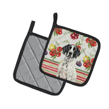 Load image into Gallery viewer, Black and White Pointer Vegetables Pair of Pot Holders