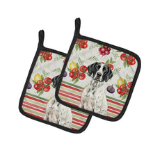 Load image into Gallery viewer, Black and White Pointer Vegetables Pair of Pot Holders
