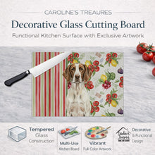 Load image into Gallery viewer, Liver and White Pointer Vegetables Glass Cutting Board