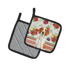 Load image into Gallery viewer, Orange and White Pointer Vegetables Pair of Pot Holders