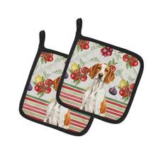 Load image into Gallery viewer, Orange and White Pointer Vegetables Pair of Pot Holders