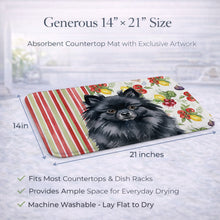 Load image into Gallery viewer, Black Pomeranian Vegetables Dish Drying Mat