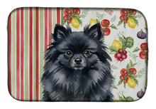 Load image into Gallery viewer, Black Pomeranian Vegetables Dish Drying Mat