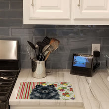 Load image into Gallery viewer, Black Pomeranian Vegetables Glass Cutting Board
