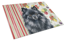 Load image into Gallery viewer, Black Pomeranian Vegetables Glass Cutting Board