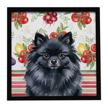Load image into Gallery viewer, Black Pomeranian Vegetables Framed Metal Print