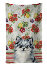 Load image into Gallery viewer, Blue Merle Pomeranian Vegetables Kitchen Towel