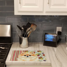 Load image into Gallery viewer, Pomeranian Vegetables Glass Cutting Board