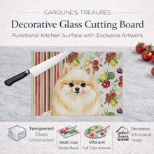 Load image into Gallery viewer, Cream Pomeranian Vegetables Glass Cutting Board