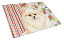Load image into Gallery viewer, Cream Pomeranian Vegetables Glass Cutting Board