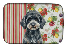 Load image into Gallery viewer, Miniature Black Poodle Vegetables Dish Drying Mat
