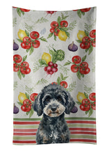 Load image into Gallery viewer, Miniature Black Poodle Vegetables Kitchen Towel