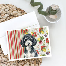 Load image into Gallery viewer, Miniature Parti Poodle Vegetables Greeting Cards Pack of 8