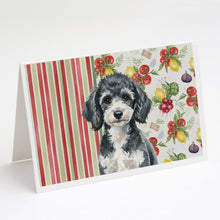 Load image into Gallery viewer, Miniature Parti Poodle Vegetables Greeting Cards Pack of 8