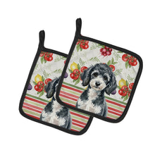 Load image into Gallery viewer, Miniature Parti Poodle Vegetables Pair of Pot Holders