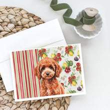 Load image into Gallery viewer, Miniature Red Poodle Vegetables Greeting Cards Pack of 8