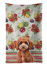 Load image into Gallery viewer, Miniature Red Poodle Vegetables Kitchen Towel