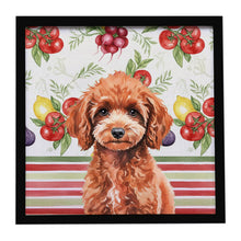 Load image into Gallery viewer, Miniature Red Poodle Vegetables Framed Metal Print