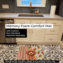 Load image into Gallery viewer, Miniature Red Poodle Vegetables Memory Foam Kitchen Mat