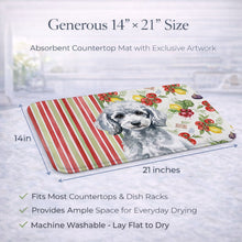 Load image into Gallery viewer, Miniature Silver Poodle Vegetables Dish Drying Mat