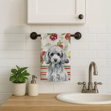 Load image into Gallery viewer, Miniature Silver Poodle Vegetables Kitchen Towel
